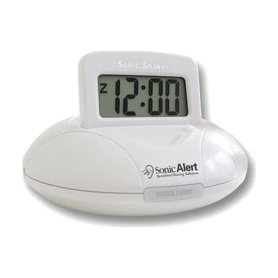 Sonic Alert Sonic Shaker SBP200 Vibrating Travel Alarm Clock | White