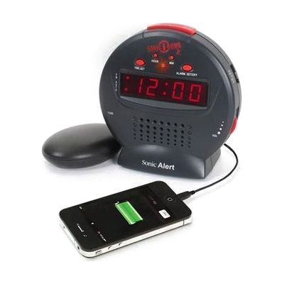Sonic Alert Sonic Bomb Jr SBJ525SS Vibrating Alarm Clock