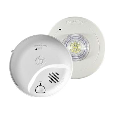 BRK First Alert SMIC0100-AC Hardwired Dual Smoke & CO Alarm + SLED177 Strobe