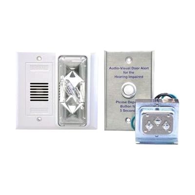 Loud Alarm / Strobe Doorbell Signaler with Button and Transformer
