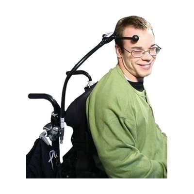 Man inside black ball end wobble switch chair.
