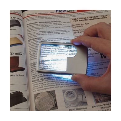 Credit Card Size Dual Power LED Magnifier- 3x + 6x