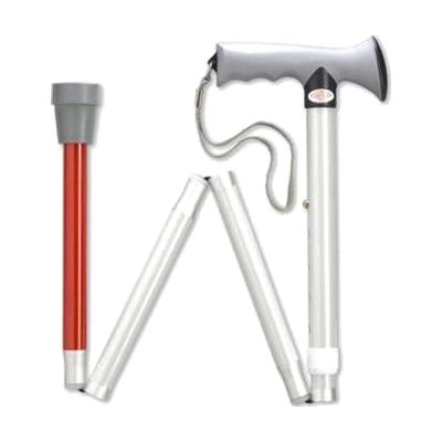 Unisex Adj. Height Aluminum Blind Folding Cane- 33-37 Inches- Silver