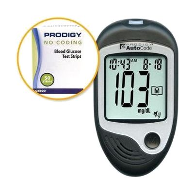 Prodigy AutoCode Talking Glucometer with Test Strips