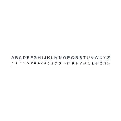 Large Print 12 inch Ruler with Braille illustrated alphabet on reverse -not tactile-educational