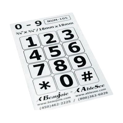 Telephone Stickers - Black on White - Numbers Only
