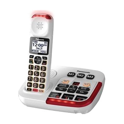 Panasonic KX-TGM420W Amplified Cordless Phone with Answering Machine