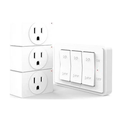 WavePoint Wireless Outlet Plug with 3-Button- white