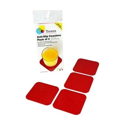 Tenura Square Anti-Slip Coaster -- 4 Pack