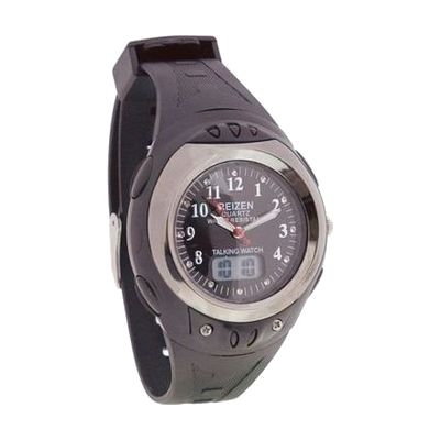Reizen Water- Resistant Spanish Talking Watch- Blk