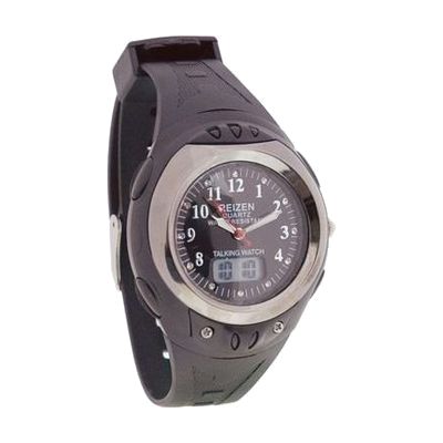 Reizen Digital Analog Water-Resistant Talking Watch- Black