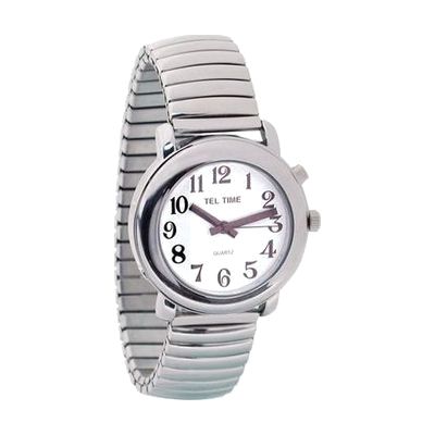 Unisex Tel-Time Talking Watch - One Button - Chrome