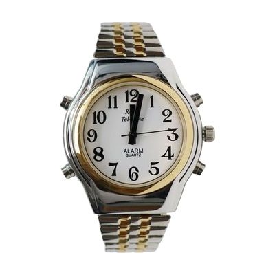 Mens Chrome Royal BiColor Talking Watch with Expansion Band