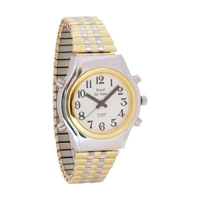 Mens Spanish Royal Tel-Time Bi-Color Talking Watch- Expansion Band