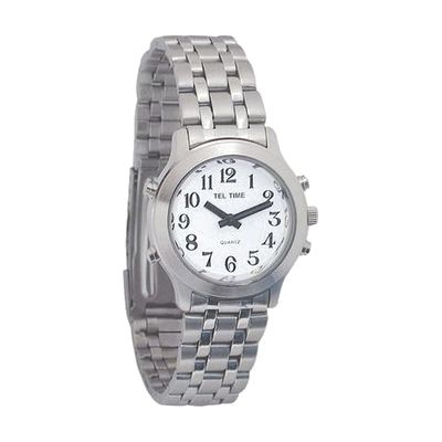 Ladies Classic Tel-Time Chrome Talking Watch - Chrome - Bracelet Band