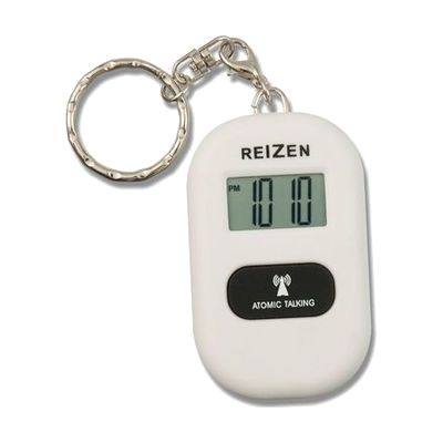 Reizen Talking Atomic Watch Keychain- White