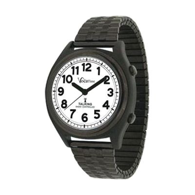 VocaTime Atomic Talking Watch- Black Metal Case with Expansion Band