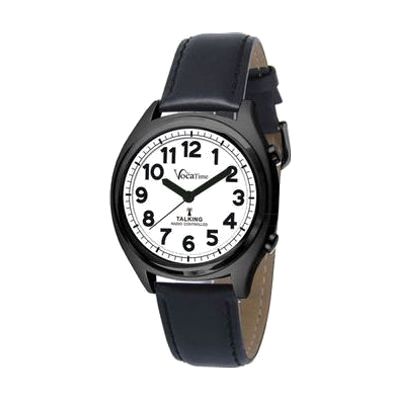 VocaTime Atomic Talking Watch- Black Case with Leather Band