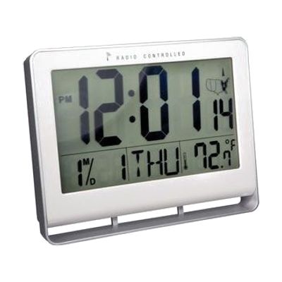 Atomic 2-inch LCD Number Clock with Temperature and Light
