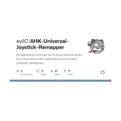 An application to remap one or more physical sticks to a virtual stick, with modifications such as axis inversion, deadzones, sensitivity etc. Uses the vJoy virtual joystick library. - evilC/AHK-Un...