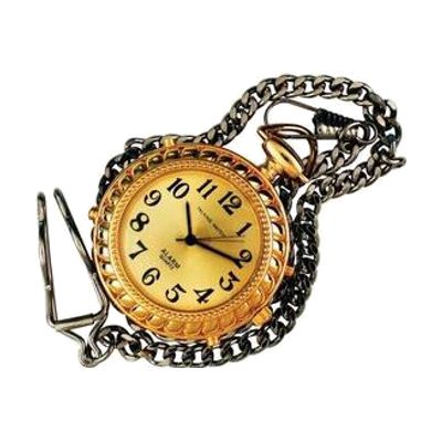 Mens Tel-Time Gold-Tone-Colored Pocket Talking Watch with chain