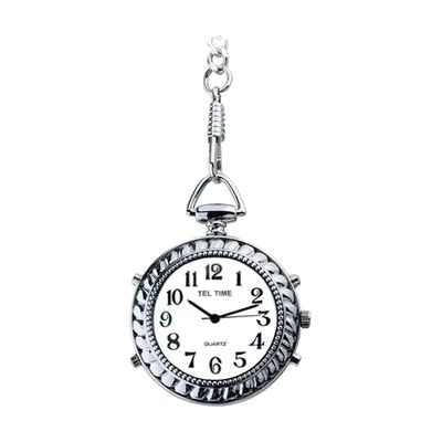 Tel-Time Low Vision Talking Chrome Pocket Watch