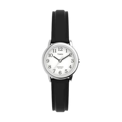 Timex Indiglo Watch Ladies Chrome with Leather Band
