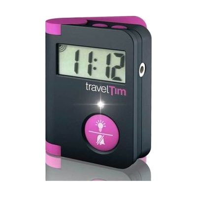 TravelTim Portable Alarm Clock Black-Pink