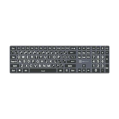 Image: low vision keyboard, white on black