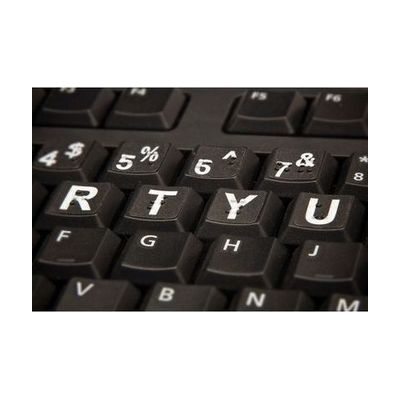White on Black Braille Low Vision keyboard label