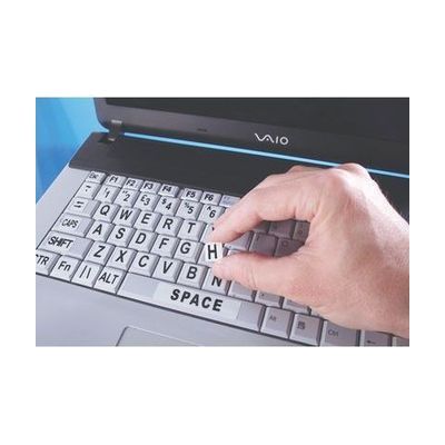 Laptop Keyboard Stickers - Black On Yellow