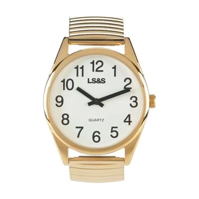 Low Vision Watch - White Face - Gold Expansion Band