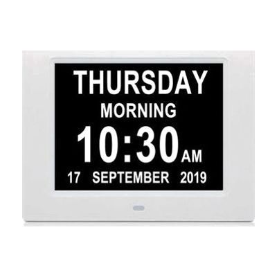 8" Full Text Day Clock