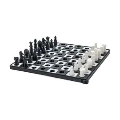 Image: tactile chess set, plastic, black and white