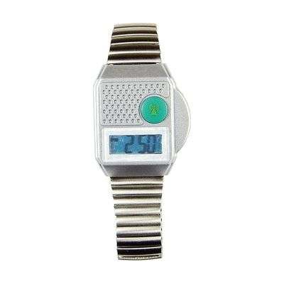 Digital Talking Atomic Watch, Silver, Top Button Silver Expansion Band