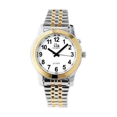 Men's Two Tone Talking Watch White Face with Choice of Voice