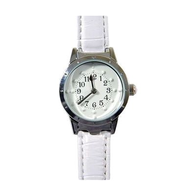 Ladies'  Braille Watch Silver Case with White Face