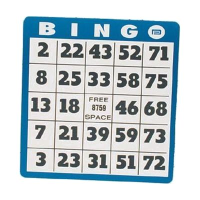 Low Vision Bingo Card