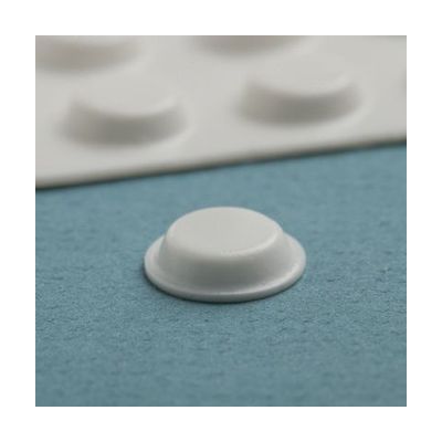 20 White Flat Top Round Bump-Ons