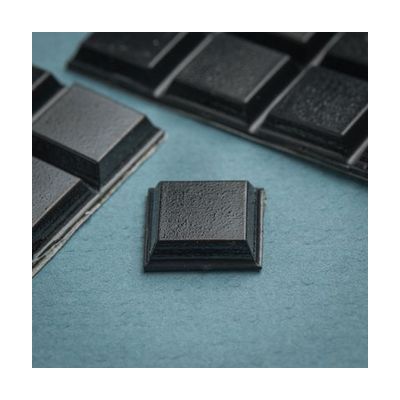 20 Medium Black Square Bump-Ons