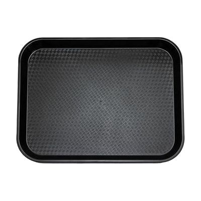 image: black cafeteria tray