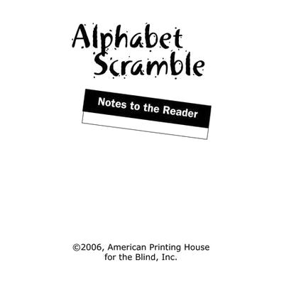 alphabet scramble notes to the reader