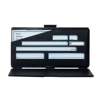 Keitzer Check Writing Guide open with blank check inserted