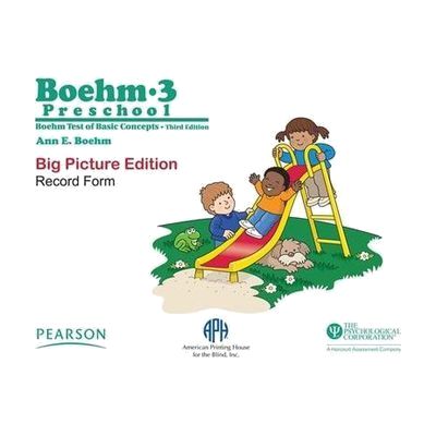 Boehm-3 Preschool Test Record for Big Picture Kit