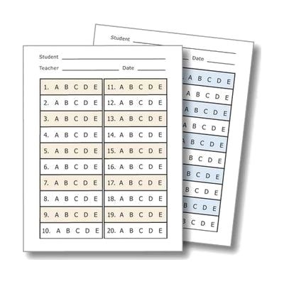 Accessible Multiple Choice Answer Sheets