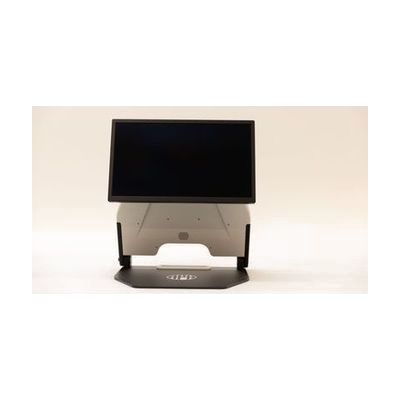 The opened Neptune device with a monitor attached. On the black base is a white APH logo.