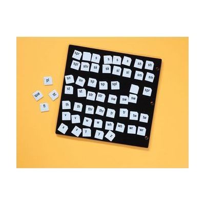 Word PlayHouse kit laid out including black felt board and yellow word manipulatives.