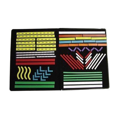 A variety of textured stripes on a black felt background