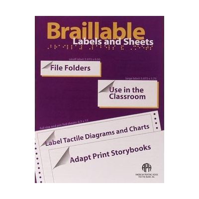 Braillable Labels, Small Label Pack: 3.87 x 0.95 Inches, 10 Sheets, 18 Labels Per Sheet