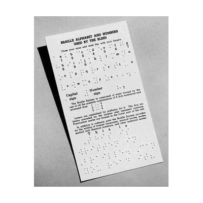 Braille Alphabet and Numbers Card